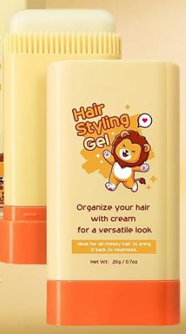 Generic Kids Hair Gel with Built-in Comb, 2-in-1 Design for Easy Styling, Moisturizing Non-Greasy Formula, Compact and Portable for All Hair Types (wax stick*1)