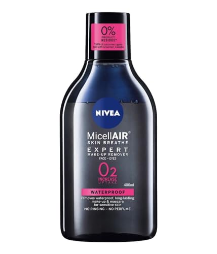 NIVEA Micellar Water 400 ml Waterproof Nivea MicellAIR 3-in-1 Formula That Effectively Removes Makeup, Cleanses, and Moisturises Skin Without Rubbing, Using Micelles to Attract Oil, Dirt, and Makeup