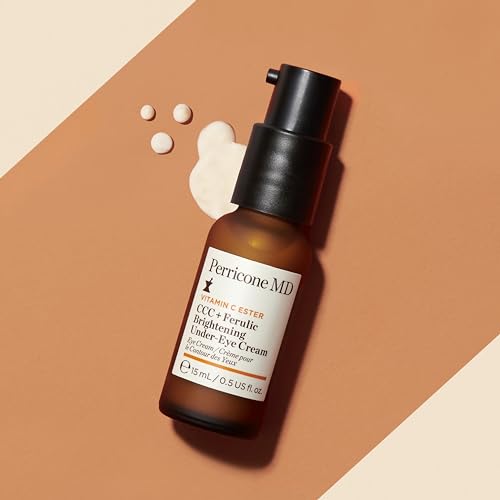 Perricone MD Vitamin C Ester CCC+ Ferulic Brightening Under-Eye Cream, 0.5 fl. oz. - Brightening Eye Cream with 3 Forms of Vitamin C & Ferulic Acid – Reduces Dark Circles – Ophthalmologist-Tested