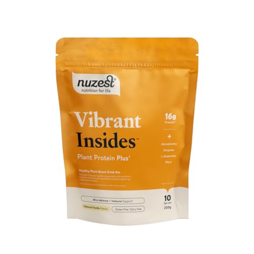 Nuzest Protein Plus | Vibrant Insides | Vanilla | Gut Health, Digestion and Immune Support | Vitamins and Minerals | 250g (10 Servings)