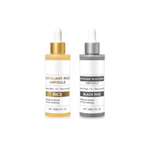 IZBEAUVO Rice Ampoule Duo, White & Black Rice Face Exfoliator,Glow Rice Ampoule Duo White Rice Ampoule+Black Rice Ampoule Soft Exfoliating Face and Body Scrub
