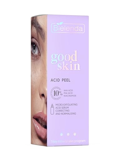 Bielenda Good Skin Acid Peel Korrigierendes und normalisierendes Mikro Peeling Säureserum AHA + PHA Säuren, Niacinamid, 30 g