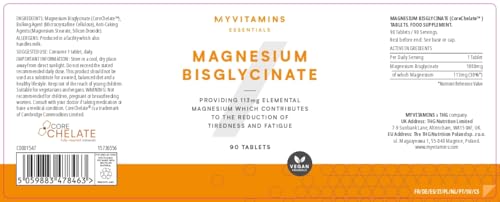 MyVitamins Myvitamins Magnesium Bisglycinate Tablets 90 Servings
