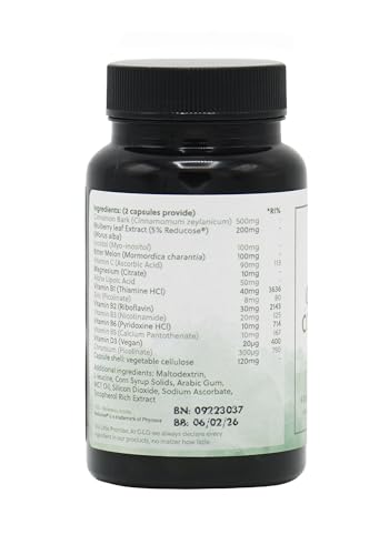 Gluco Control | Multivitamin | Contains Chromium which Contributes to Normal Blood Glucose Levels | 60 Vegan Capsules | G&G Vitamins