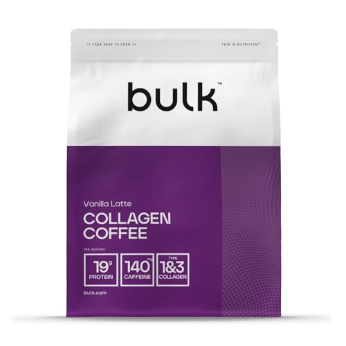 Bulk Collagen Coffee, High Protein, Vanilla Latte, 500 g, 20 Servings, Packaging May Vary