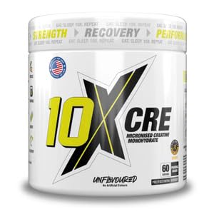 10X Athletic CRE Micronized Creatine Monohydrate - Unflavoured, 300g, 100% Vegan