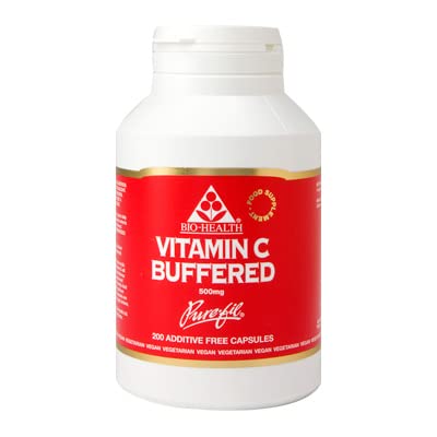 Bio-health Bio-Health Buffered Vitamin C Tablets, Pure Vitamin C Supplements, Bonded with Calcium for Boosting Immune System, Stomach Friendly, Suitable for Vegetarians and Vegans, Additive Free, 200 Capsules