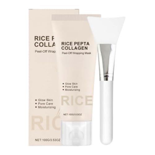 Tongyend Rice Collagen Peel-Off Wrapping Mask,Rice Overnight Facial Mask Pack, Hydrating, Firming & Elasticity, Pore Minimizing, Lifting, Glowy Glass Skin,