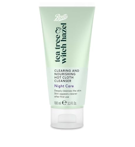 Tea Tree & Witch Hazel Night Care Hot Cloth Cleanser, Clearing and Nourishing, 100 ml