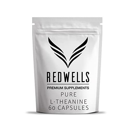 L-Theanine Capsules REDWELLS Anxiety Stress No Additives Strong 300mg - 60 Pack