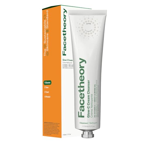 facetheory Glow-C Vitamin C Cleanser (Unscented) - Daily Brightening Face Wash with Vitamin C & Sweet Almond Oil - Natural Face Cleanser for All Skin Types (150 ml)
