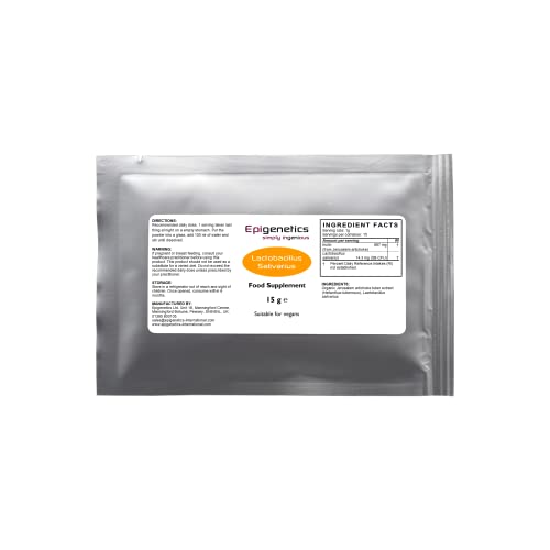 Lactobacillus Salivarius 15g | 5 Billion CFU Probiotic + Jerusalem Artichoke Prebiotic (Inulin) | Vegan Friendly Powder UK Made | 1g Daily (15 Servings)