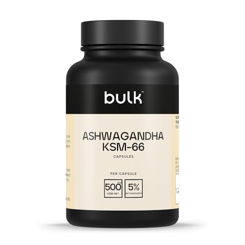 Bulk KSM-66 Ashwagandha Capsules, 500 mg, Pack of 30, 30 Servings, Packaging May Vary