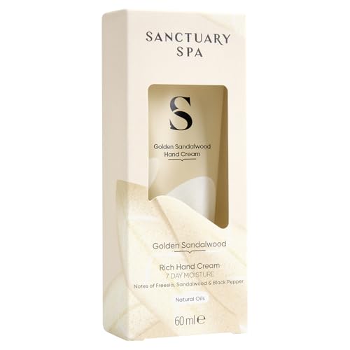 SANCTUARY Sanctuary Spa Golden Sandalwood Rich Hand Cream, Moisturiser, Body Cream, Vegan and Cruelty Free 60ml