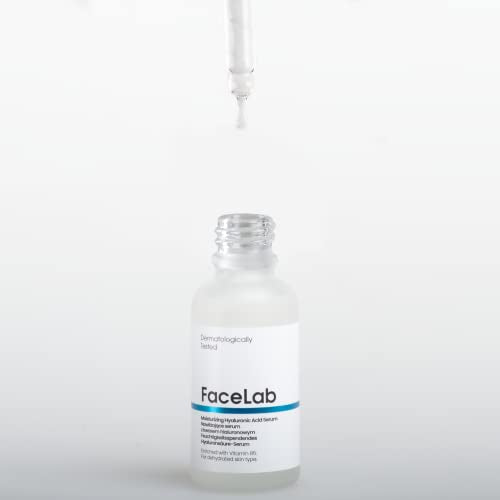 FaceLab Hyaluronic Acid Serum, Deep Hydration, Anti-Aging, Reduces Fine Lines and Wrinkles, Soothes Irritated Skin, Improves Texture, for All Skin Types, 30ml