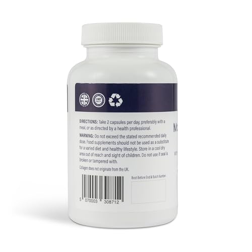 nutriluxe Nutriluxe 900mg Marine Collagen with Vitamin C and Hyaluronic Acid Supplements - 120 Capsules of Hydrolysed Type 1 Marine Collagen for Skin - Natural Skin Hair and Nails Supplement