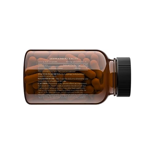 Charava Lions Mane Mushroom 1000mg (Organic) - 30 Servings - Lion's Mane Supplement - Lion's Mane Mushrooms Extract