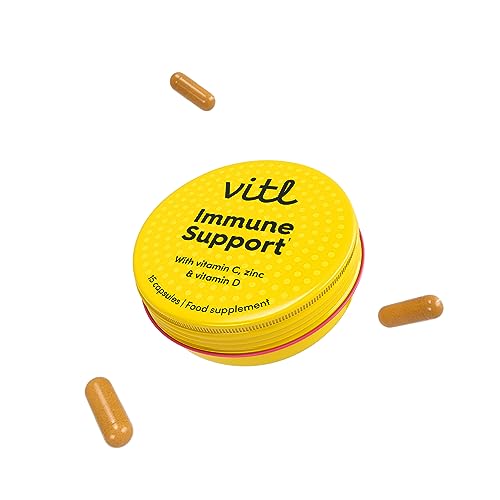 Vitl Immune Support Supplement - 15 Vegan Capsules - with Vitamin D, Vitamin C, B Vitamins, Zinc, Turmeric & Elderberry Extracts