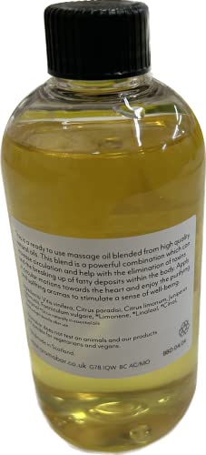 Aromabar Anti Cellulite Massage Oil 250ml Pump Dispenser with Grapefruit Lemon Juniper Fennel Pure Essential Oils