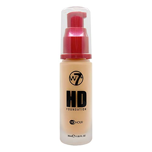 W7 | Foundation | HD Foundation - Honey | Light to Medium Coverage, Lightweight and Long Lasting