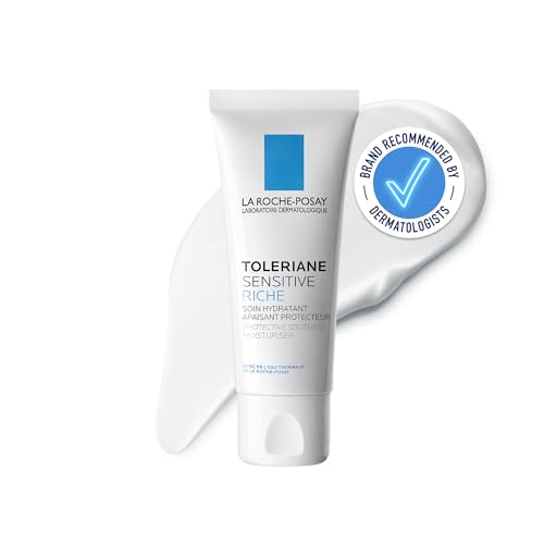 La Roche-Posay Toleriane Sensitive Rich Repairing Face Moisturiser, 48H Intense Hydrating Cream for Very Dry and Intolerant Skin, with Shea Butter and Glycerin, 40ml
