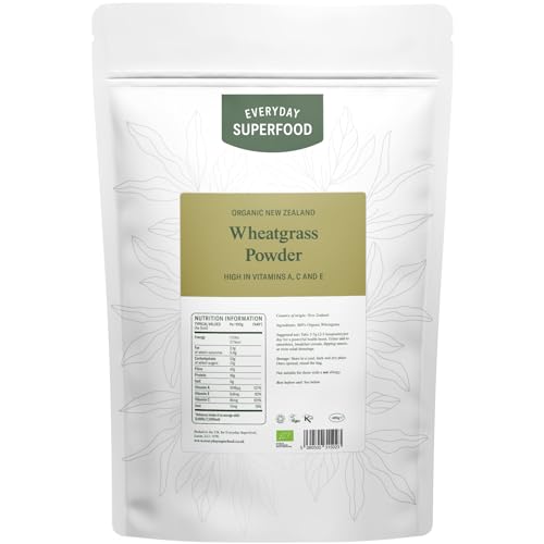 Everyday Superfood Organic New Zealand Wheatgrass Powder, High Vitamins, Perfect in Juice and Smoothies (400g)