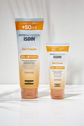 ISDIN Fotoprotector Gel Cream SPF 50 (100ml), Refreshing and hydrating Sun Cream, Rapid Absorption, Water Resistant