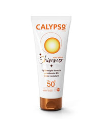 Calypso Shimmer Sun Lotion SPF50 + | Very High UVA + UVB Protection, Water Resistant, Shimmering Sun Protection for Face and Body, 100ml