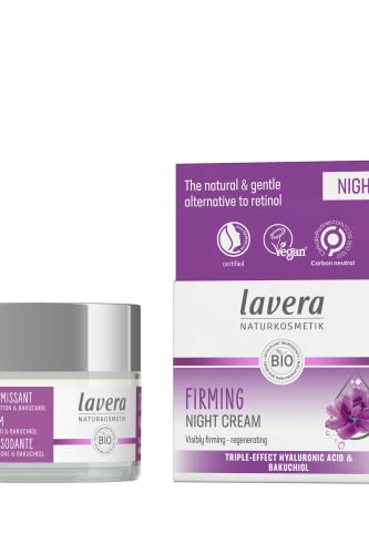 lavera Firming Night Cream - with triple-effect hyaluronic acid & bakuchiol - Anti-Aging effect - Visibly firming and moisturising – natural cosmetics - vegan - organic (1 x 50 ml)