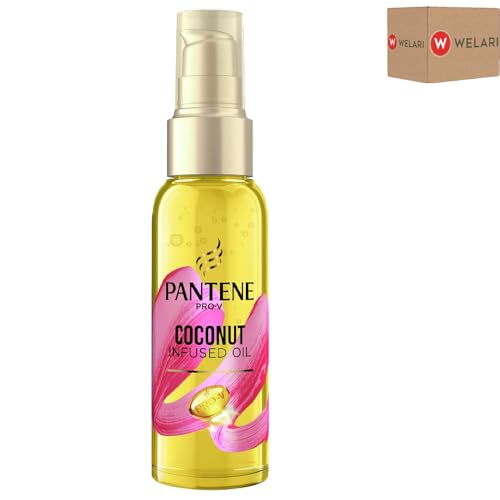 Pantene Pro-V Coconut Infused Oil 100ml Pack of 1 Smooth Shiny Radiant Hydrate Dry Damaged Frizzy Hair Repair Non Sticky with Welari Thank You Card | (1pack) (100g)