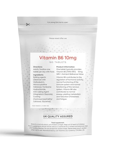 Just Vitamins Vitamin B6 10mg 180 Tablets