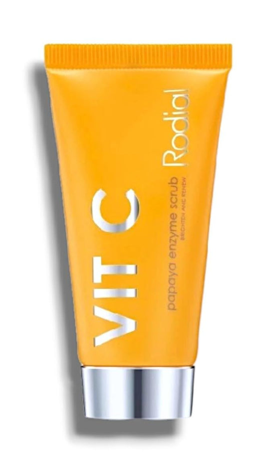 Rodial | VIT C - Facial Scrub with Papaya Enzyme Extract,Featuring Energising Facial Scrub Works to Gently Yet Thoroughly Slough Away Dead Skin Cells Without Feeling Harsh on The Skin|20mL-Travel Size