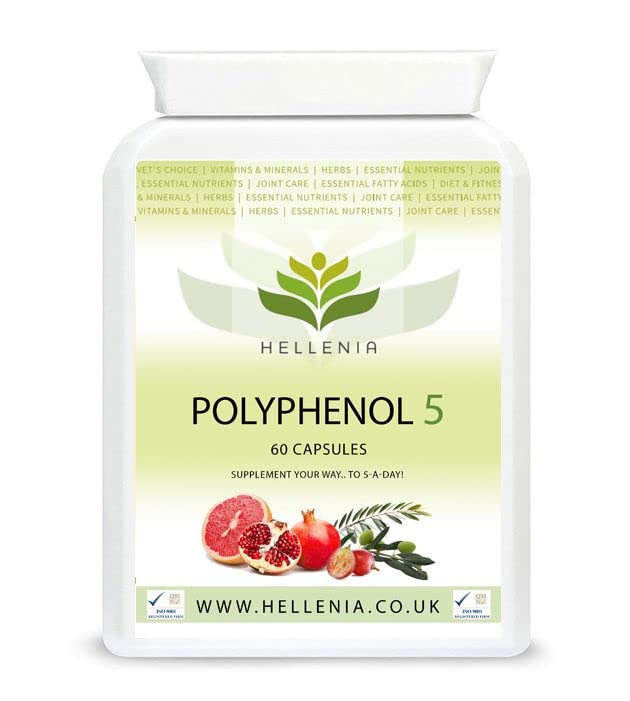 Hellenia Polyphenol 5 | 5-a-Day Fruit & Veg Dietary antioxidants - 60 Capsules