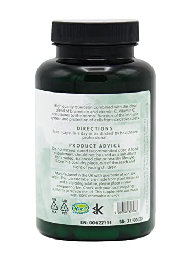 Quercetin Complex | 300 mg of Quercetin per Capsule | with Bromelain, Vitamin C, Vitamin B5 | 120 Vegan Capsules | G&G Vitamins