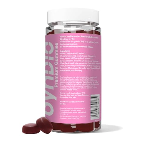 SynBio Pregnancy Gummies | Prenatal Multivitamin with Folic Acid, Vitamin D3, B12, Zinc & More | Gelatin Free, Vegetarian, Nut Free | 60 Mixed Berry Gummies for Daily Pregnancy Support