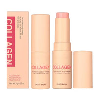 ewku Collagen Multi Balm Stick, Collagen Boosting Moisture Balm Stick for Lip & Eye Wrinkles, Anti Wrinkle Care Face Moisturiser, Korean Skincare Hydrating Eye balm,Tightening Lift Cream for Women - 2pcs
