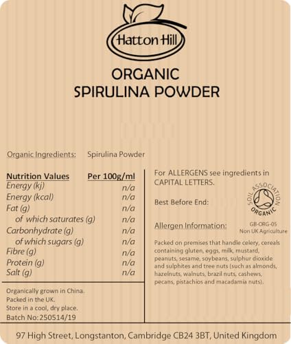Organic Spirulina Powder 100g by Hatton Hill Organic