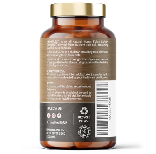 Humiplex™ - Humic Multi-Nutrient Complex - Minerals, Trace Elements, Amino Acids, Probiotics & Prebiotics - pH Balance, Detox & Digestion - UK Made - Zero Additives - Vegan (120 Count (Pack of 1))