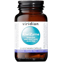 Viridian KiwiZyme - Digesten Kiwi Fruit with Aloe Vera - 30 Vegicaps