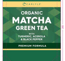 Green Tea Capsules | Organic Matcha Green Tea with Turmeric, Acerola & Black Pepper | 1360mg Complex | 60 Vegan Capsules | Carlyle