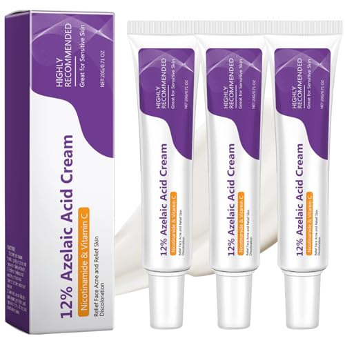 IZBEAUVO 3PCS 12% Aze-laic Acid Acne Cream,Acne & Hyperpigmentation Treatment for Spot Prone Skin,Brightening Lotin,Spot Treatment for All Skin Type,Reduces Redness,Even Skin Tone (3PCS, gram, 60)