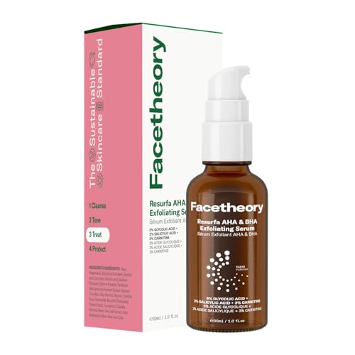 facetheory Resurfa AHA & BHA Exfoliating Serum with 5% glycolic acid, 2% salicylic acid and 3% carnitine
