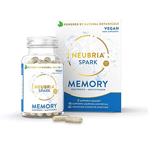 NEUBRIA Spark Nootropic with Multivitamin - Cognitive Supplements for Energy and Focus, Supports Learning and Cognitive Function – Memory Booster - 60 Capsules – by Neubria