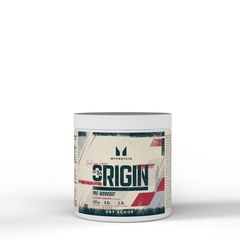 Myprotein Origin Pre-Workout Dry Scoop - Cherry Drops, Energy Booster for Fitness, Exercise, and Pre-Workout Protein Shakes, No Water, No Mixing