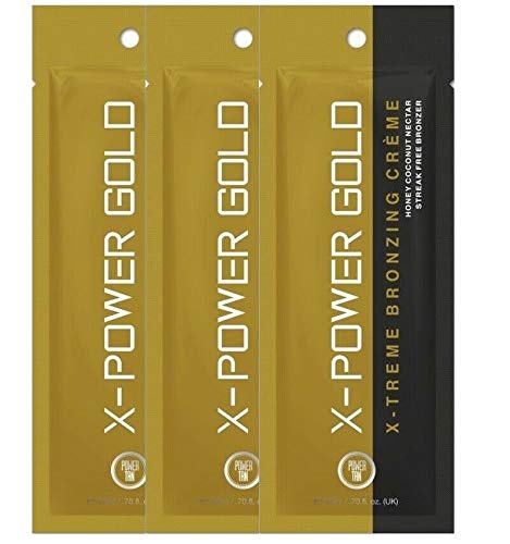 3 SACHETS OF POWER TAN X-POWER GOLD TANNING LOTION
