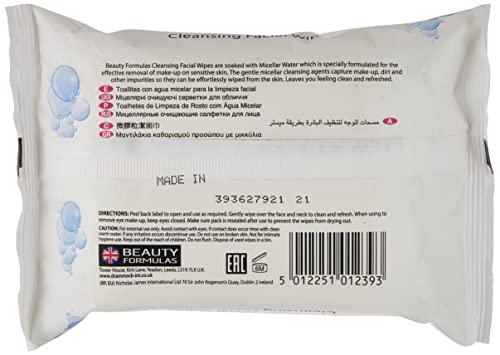 Beauty Formulas Micellar Cleaning Facial 25 Wipes