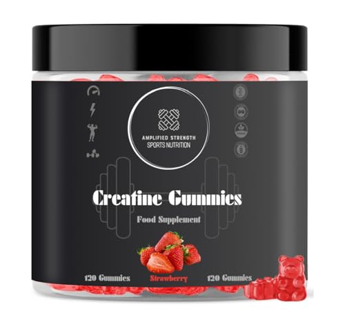 Generic Amplified Strength - Creatine Gummies - 120 Gummies - Strawberry Flavour - Fitness - Workout - Gym