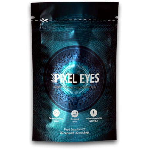 Pixel Eyes- Eye Supplement for Digital Strain & Vision Health- Contains Bilberry, Pine Bark, Astaxanthin, Lutein & Zeaxanthin (30-Day Supply)