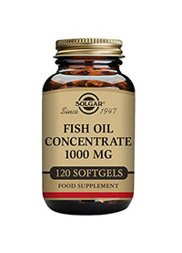 Solgar Fish Oil Concentrate 1000 mg Softgels - Pack of 120 - Supports Normal Functioning of Heart, Brain Function and Vision - Daily Wellbeing - Gluten Free