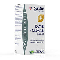 SynBio Premium+ - Osteo Health - Bone and Muscle Support | 60 Vegetarian Capsules | Made in The UK | Vitamin D3 | Vitamin K2 | Magnesium | Calcium
